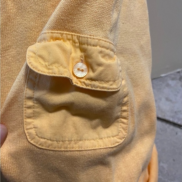 Talbots Women’s Linen Blend Plus Size 1X Pale Orange Sweater Sleeve Pocket - Picture 10 of 11